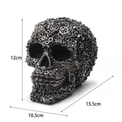 Resin Screw Gear Mechanical Style Skull Decorative Crafts Ornament Home Decor S image 2