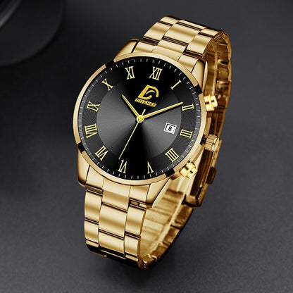 Fashion Mens Gold Stainless Steel Watches Luxury Minimalist Quartz Wrist Watch  image 3