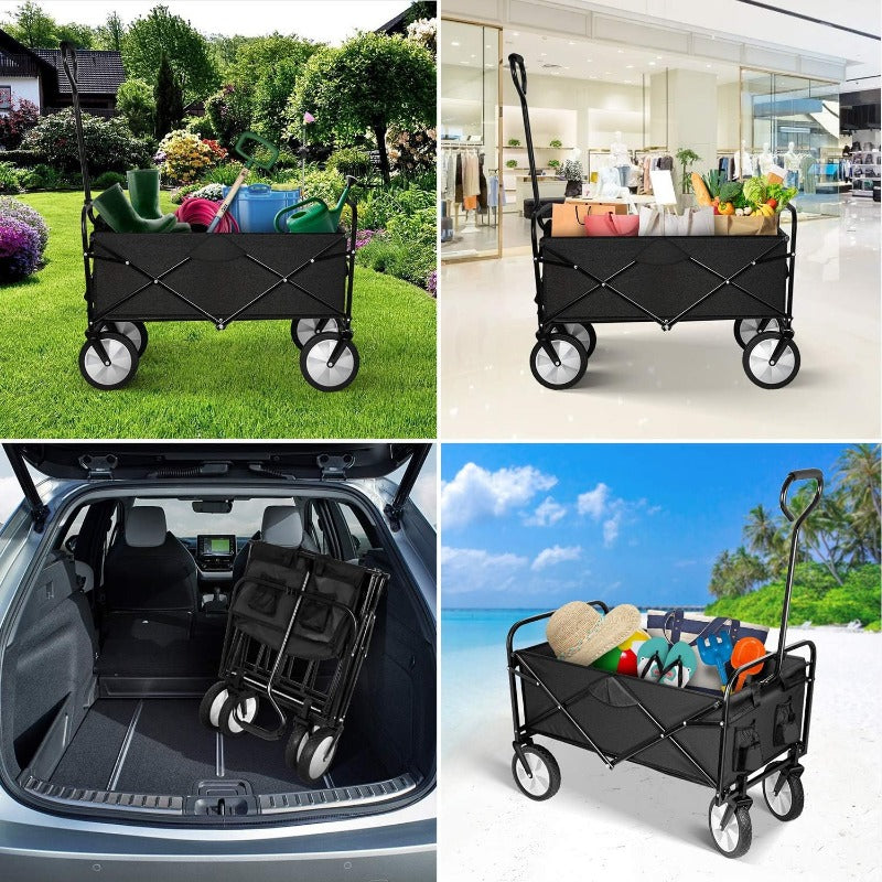 Rolling Collapsible Garden Cart Camping Wagon, with 360 Degree Swivel Wheels & image 4