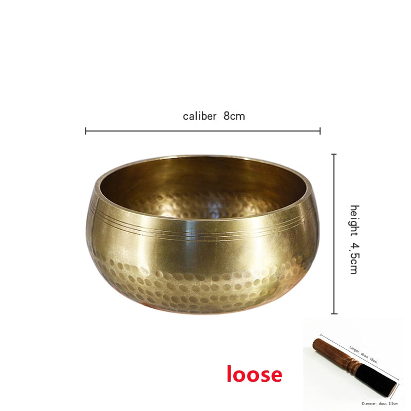 Nepal handmade Buddha sound bowl Yoga Meditation Chanting Bowl Brass Chime Hand image 7