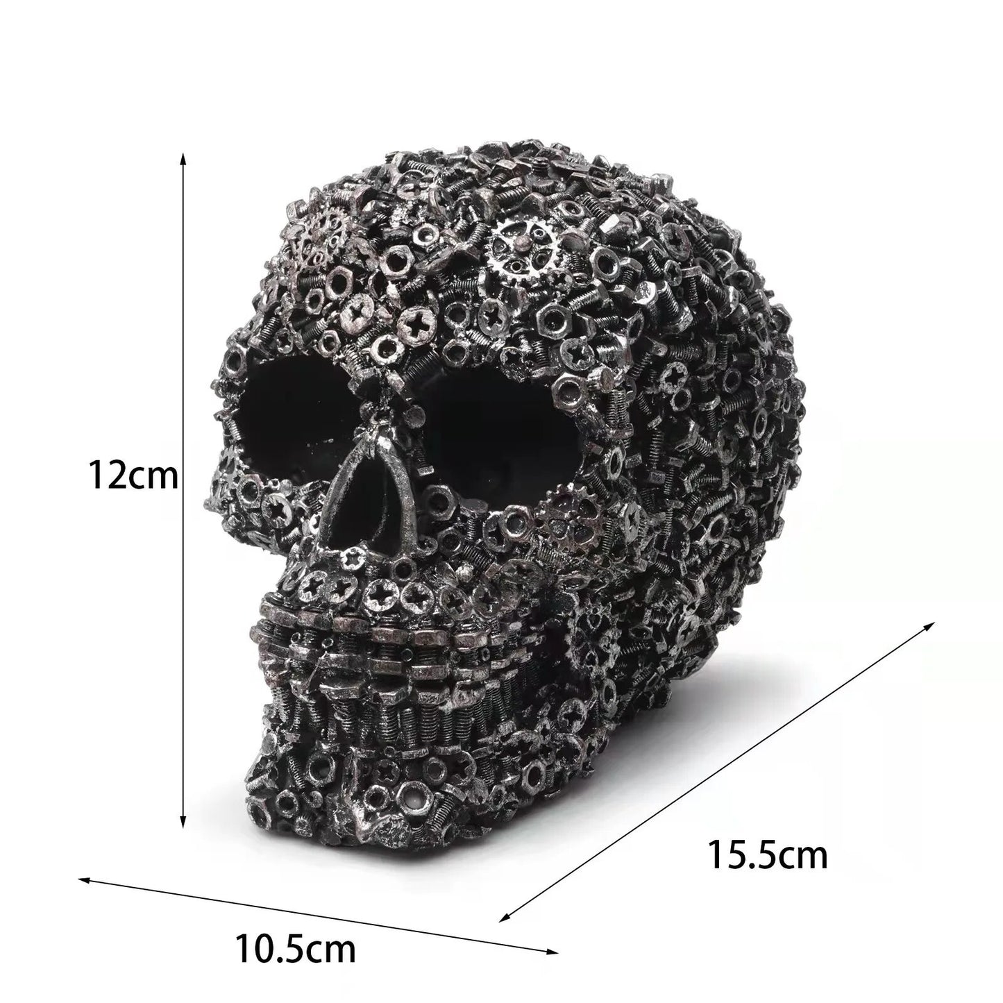 Resin Screw Gear Mechanical Style Skull Decorative Crafts Ornament Home Decor S image 7