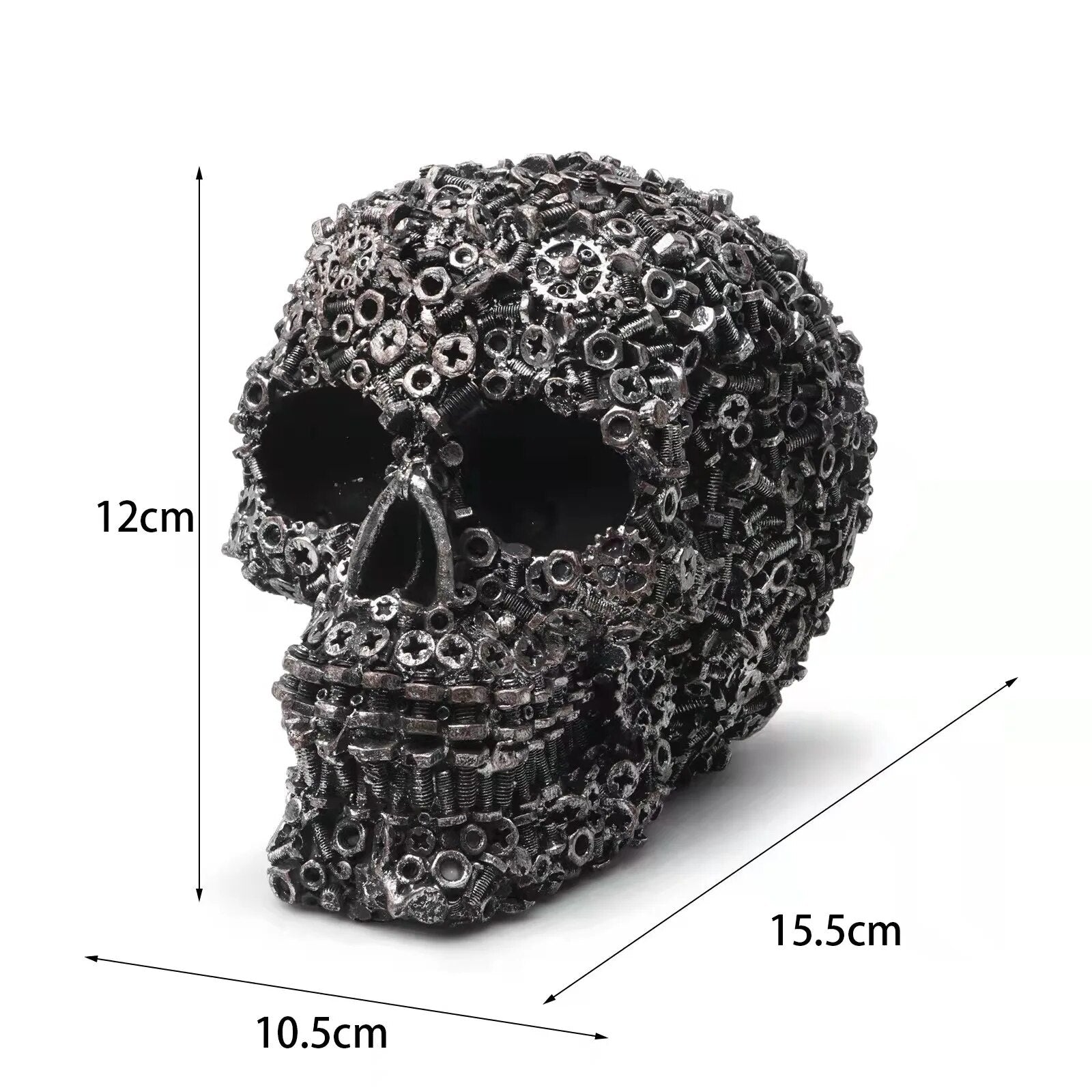 Resin Screw Gear Mechanical Style Skull Decorative Crafts Ornament Home Decor S image 7