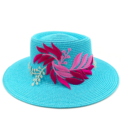 5cm brim summer straw hat for Women with sun shading and sun protection flat to image 10