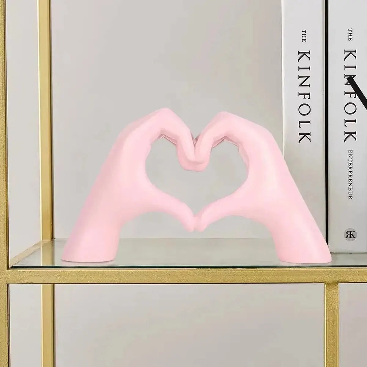 1pc Gesture Decoration, Heart Finger Statue Modern Art Sculpture Personalized H image 6