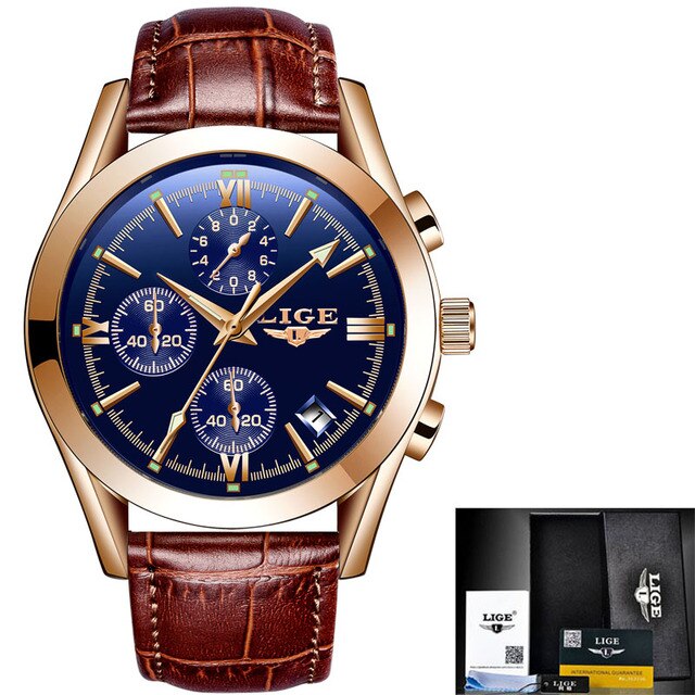 New Fashion Mens Watches Top Brand Luxury Military Quartz Watch Man Premium Lea image 3