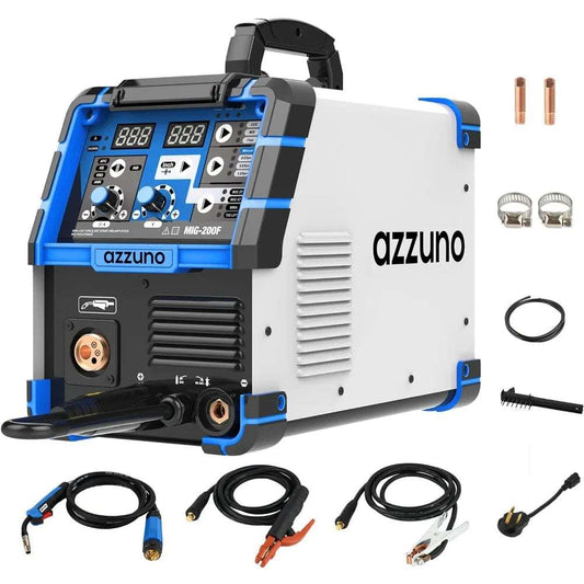 Azzuno 200A Mig Welder,Gas Gasless Mig Welding Machine, 110V/220V Dual Voltage