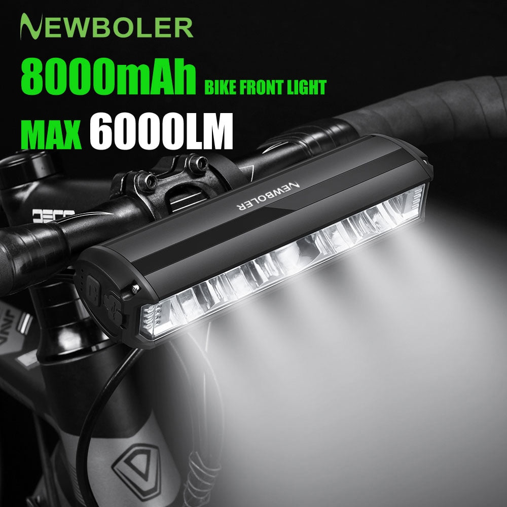 NEWBOLER Bicycle Light Front 6000Lumen Bike Light 8000mAh Waterproof Flashlight image 2