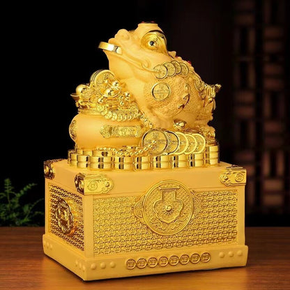 Mascot Golden Toad Piggy Bank Large Capacity Fortune Gathering Box  Luxury Home image 1