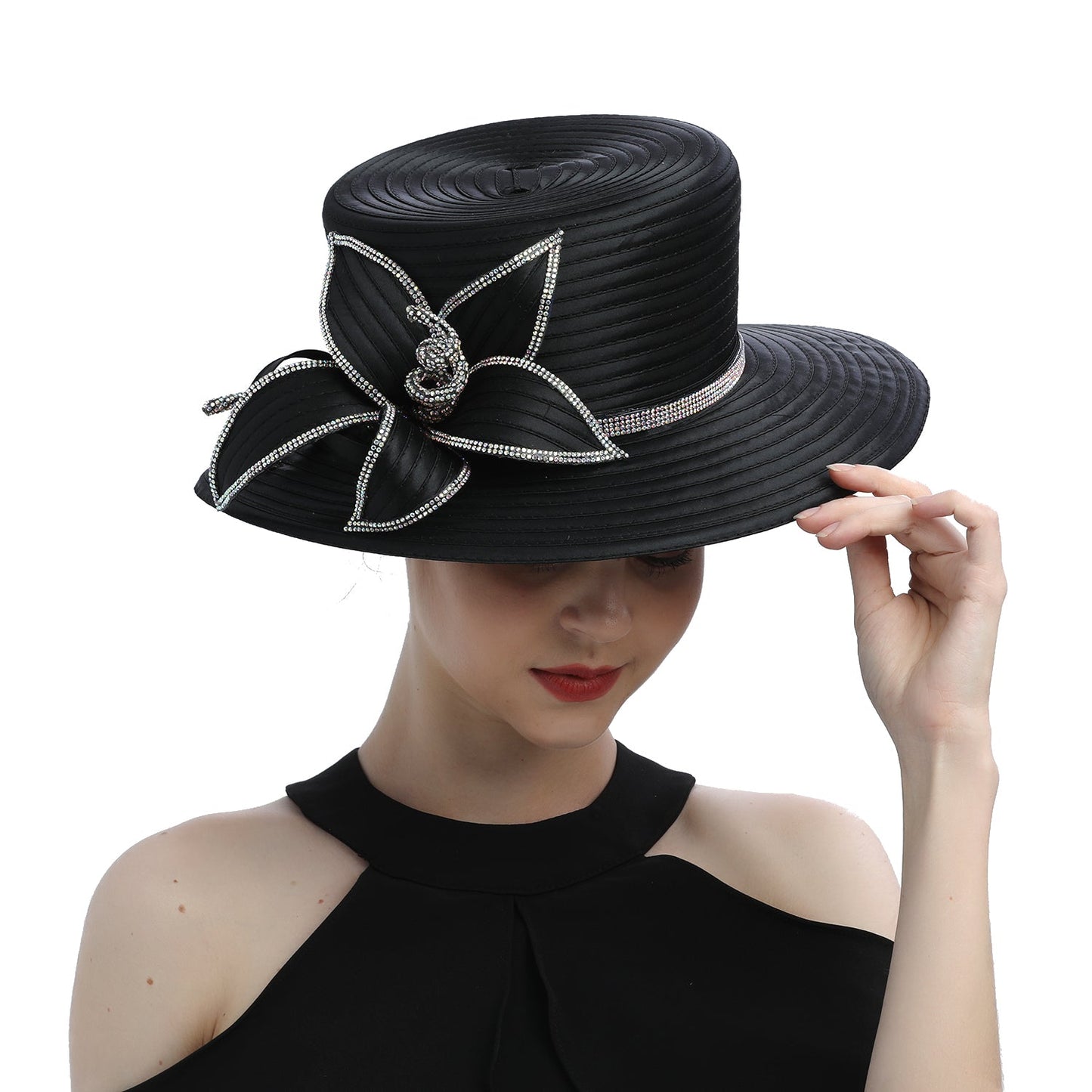 Suitable Most  Satin Cloth Church Hat Deluxe Unique Pography Wedding H image 42