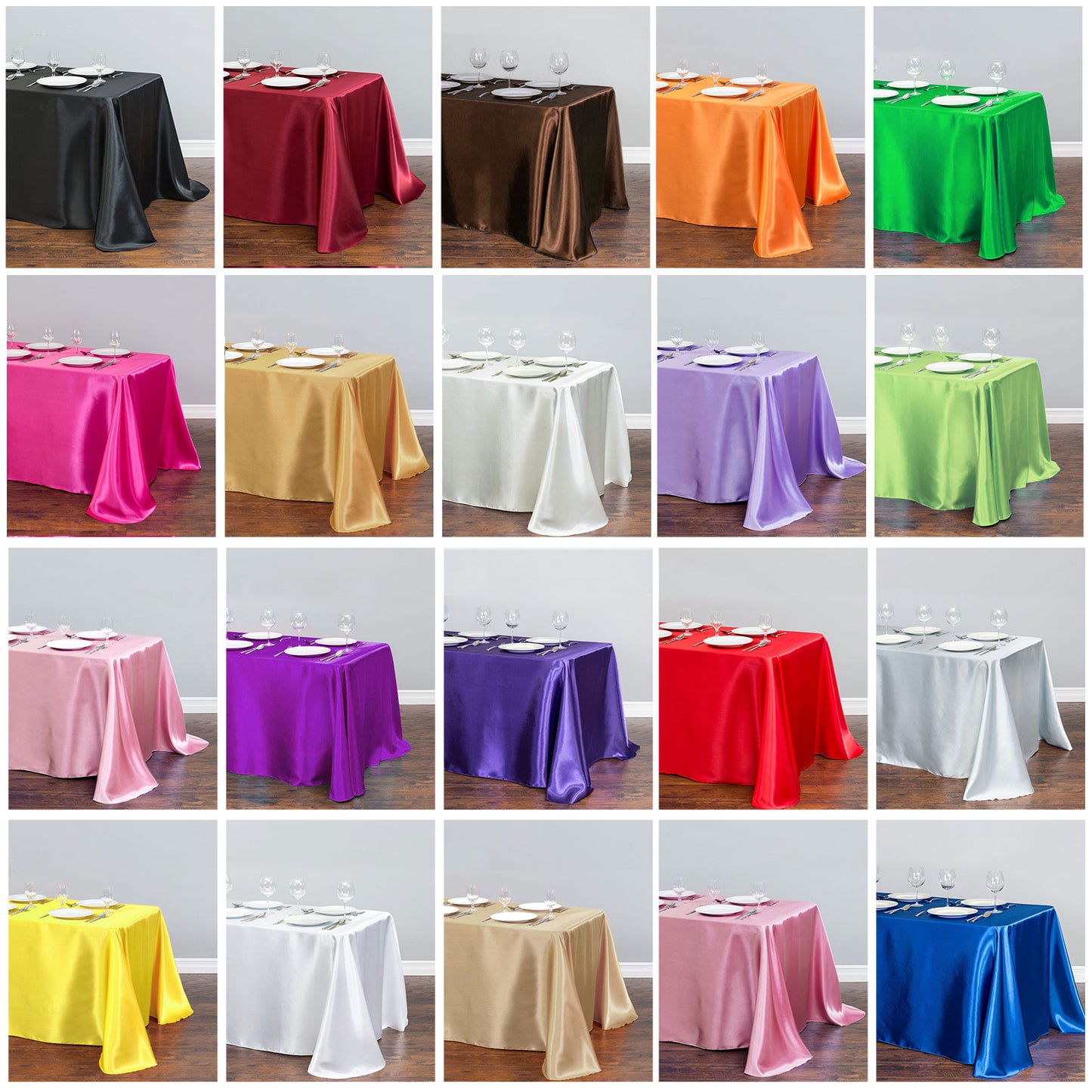 White Table Cloth Polyester Table Cloth Rectangular Satin Tablecloth for Birthd image 14