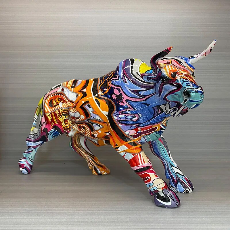 Nordic Creative Nordic Creativity Wall Street Resin Bull Figurine Cattle OX Sta image 4