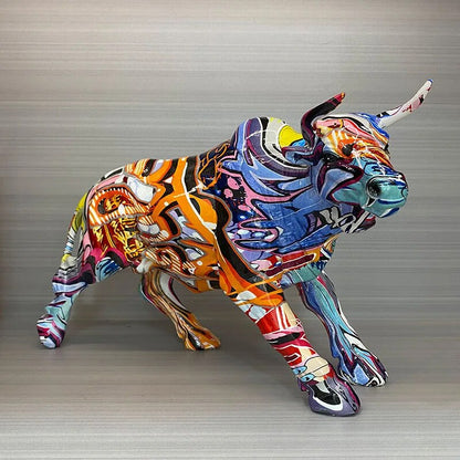 Nordic Creative Nordic Creativity Wall Street Resin Bull Figurine Cattle OX Sta image 4