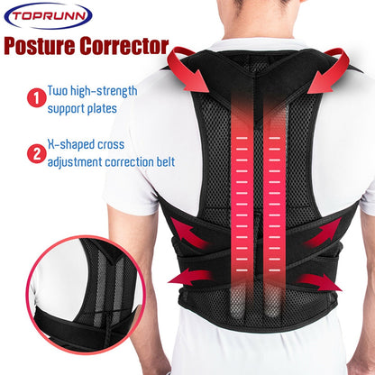 Toprunn Adjustable Posture Corrector Back Support Shoulder Back Brace Posture C