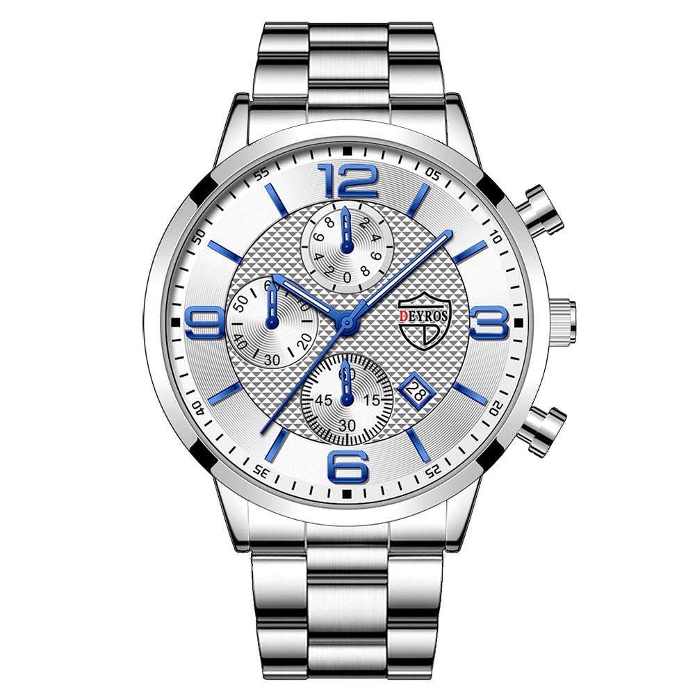 Luxury Mens Sports Casual Watches For Men Fashion Stainless Steel Calendar Quar image 7