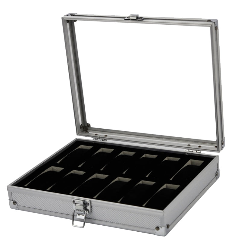Handmand Slots Aluminum Alloy Display Watch Box Organizer Jewelry Storage Case  image 4
