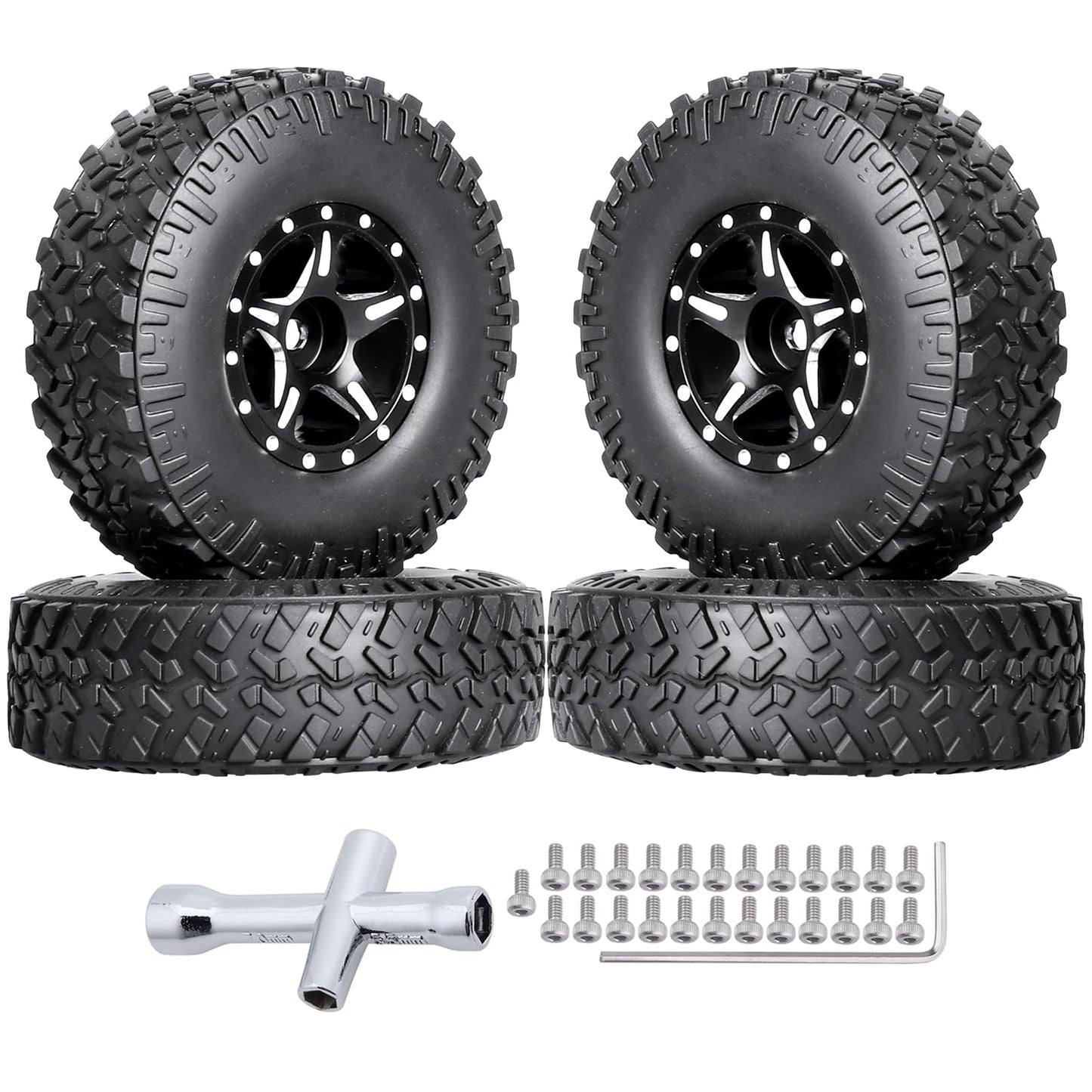 Hobbypark High-Performance Rubber 1/18 1/24 Scale RC Crawler Tires for Axial SC image 3