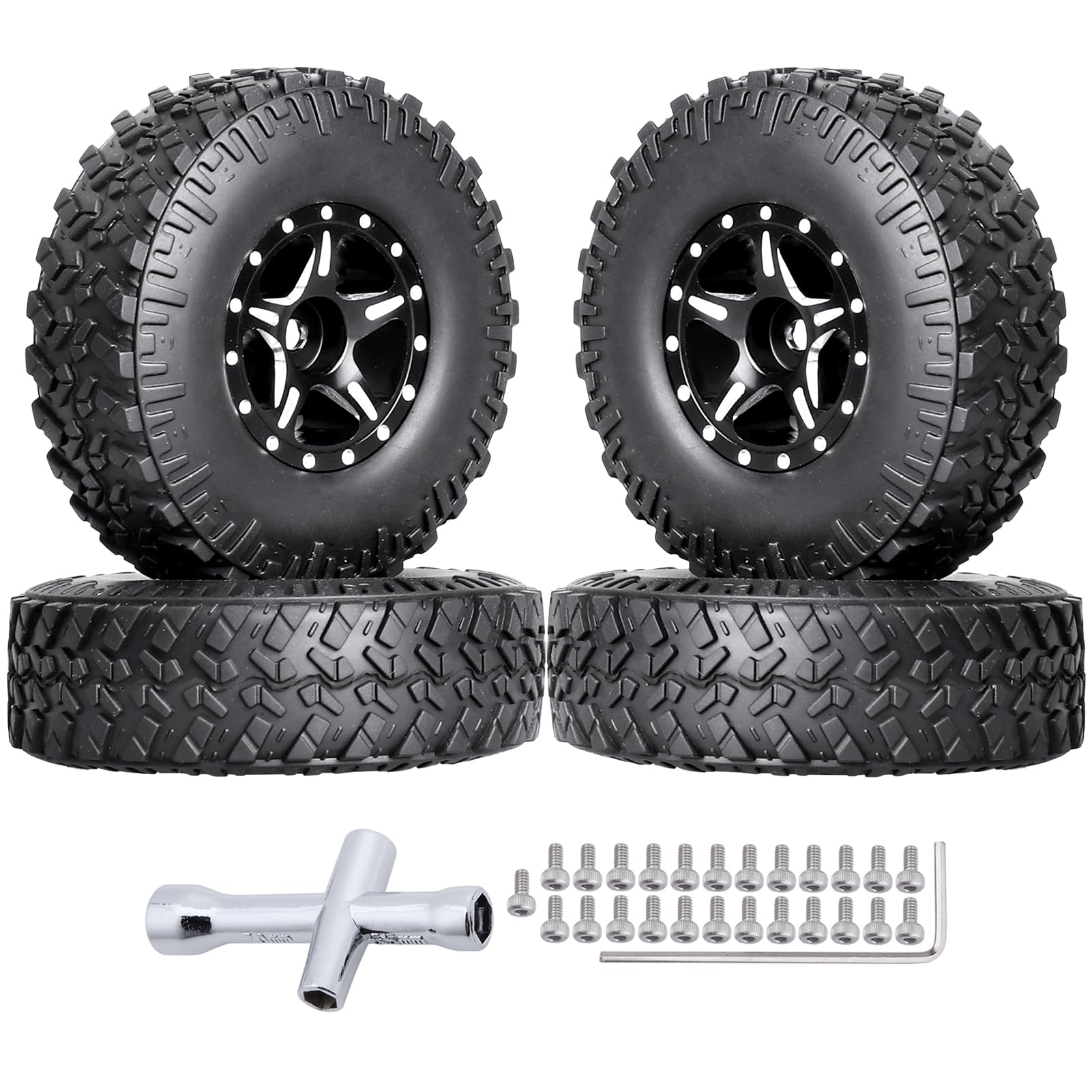 Hobbypark High-Performance Rubber 1/18 1/24 Scale RC Crawler Tires for Axial SC image 3