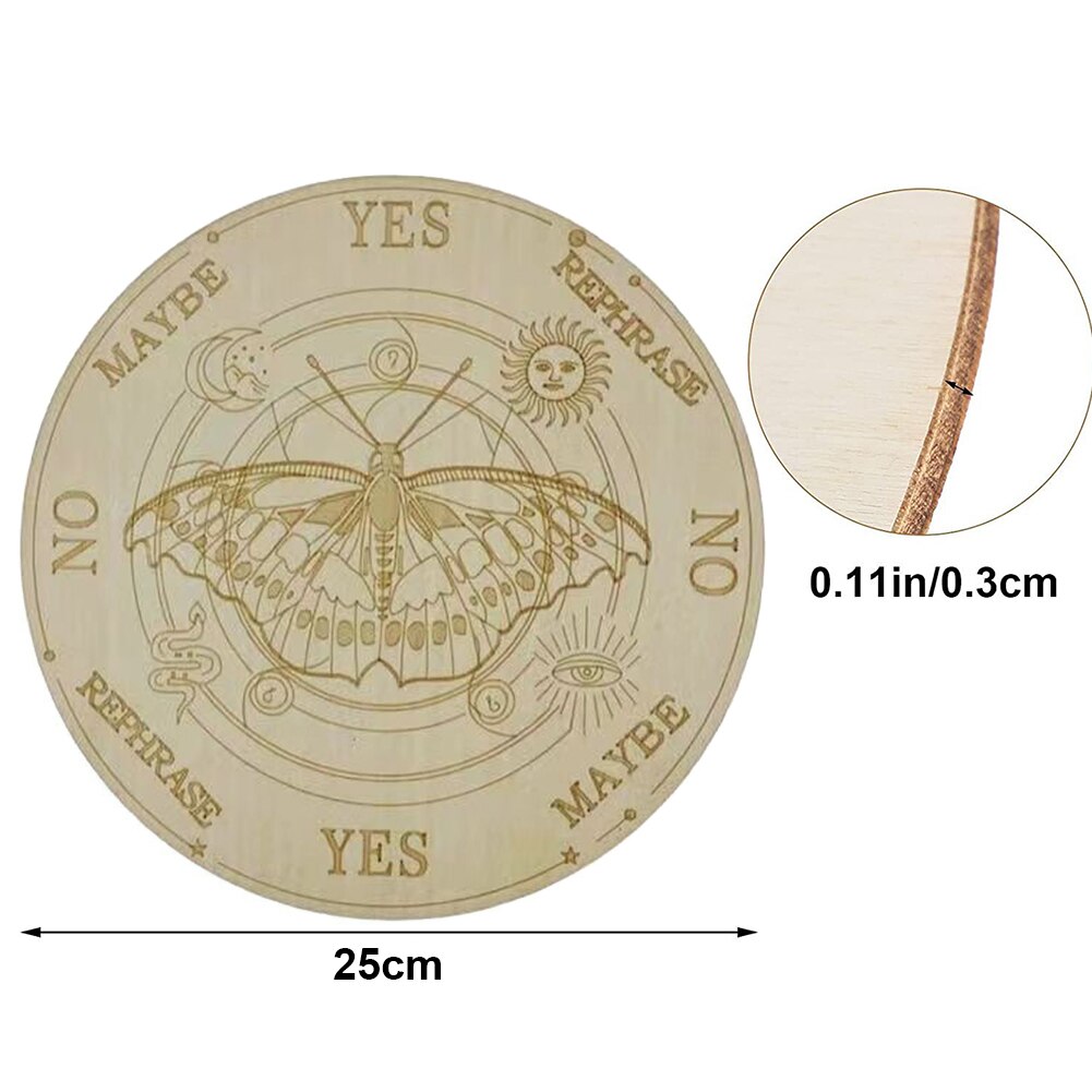 Wooden Divination Pendulum Game Board With Moon Star Divination Energy Carven P image 6