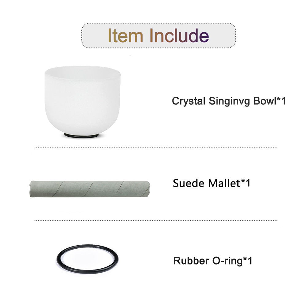 8" 10" Crystal Singing Bowl B/G Note Frosted Quartz Chakra Tibetan Singing Bowl image 4