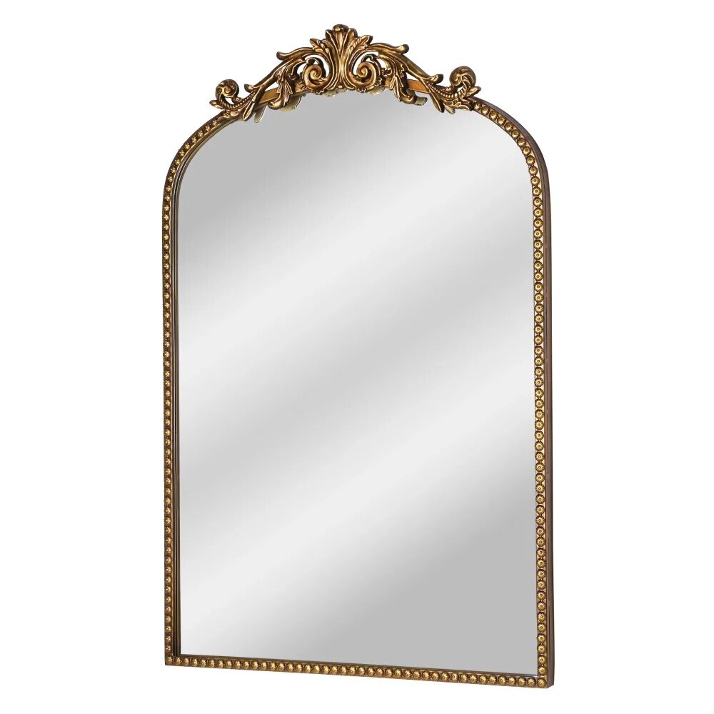 20" X 30" Arch Metal Wall Mirror D©cor In Gold Floor Mirrors image 1