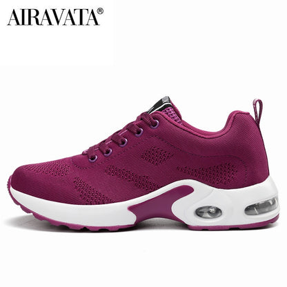 Women Fashion Air Cushion Sports Running Flat Soft Bottom Sneaker Mesh Breath image 3