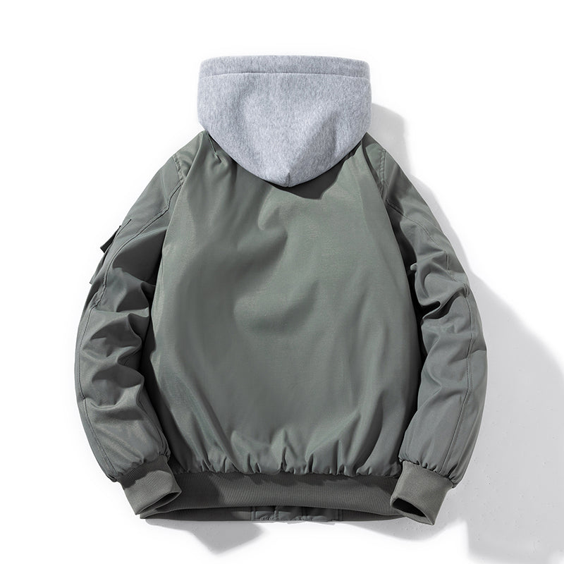 Men Bomber Jacket Autumn Winter Pilot Jacket Women Fashion Solid Baseball Coat  image 7