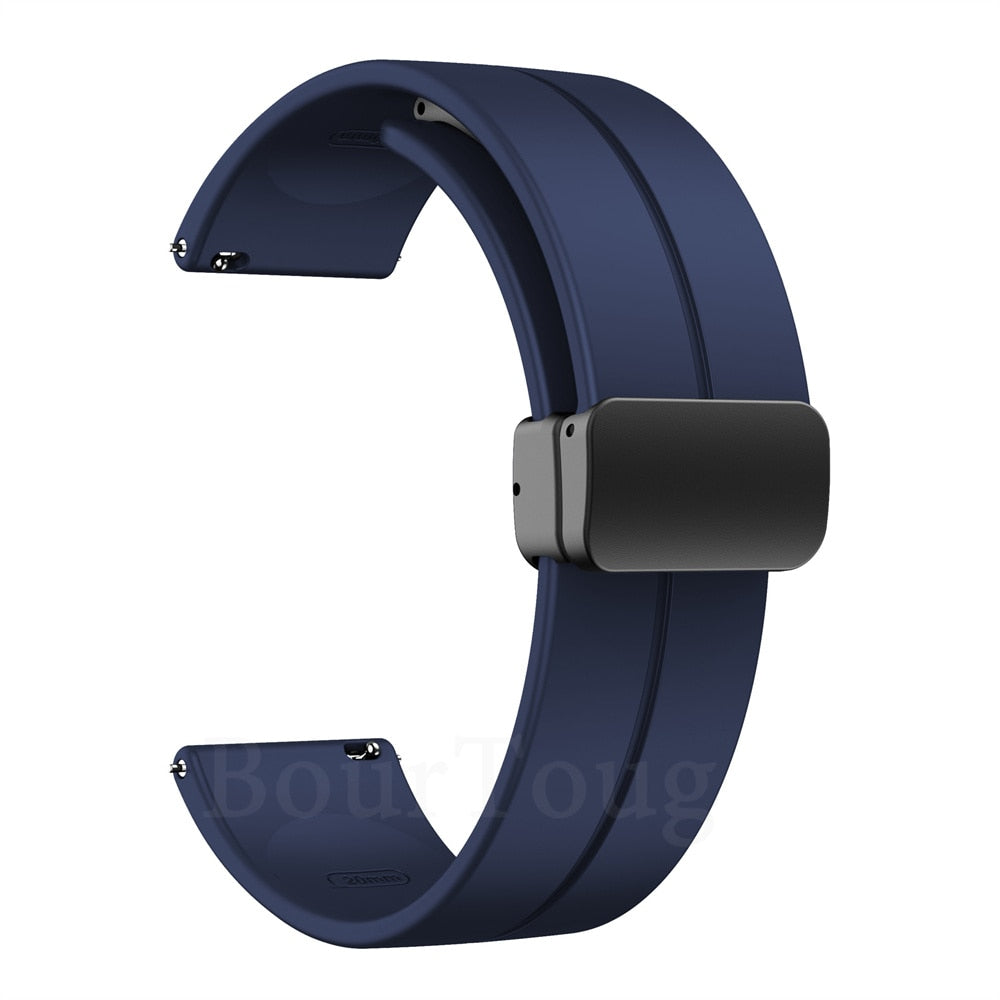 Magnetic Folding Buckle Band For HAYLOU RS4 Plus Silicone Strap For HAYLOU Sola image 1