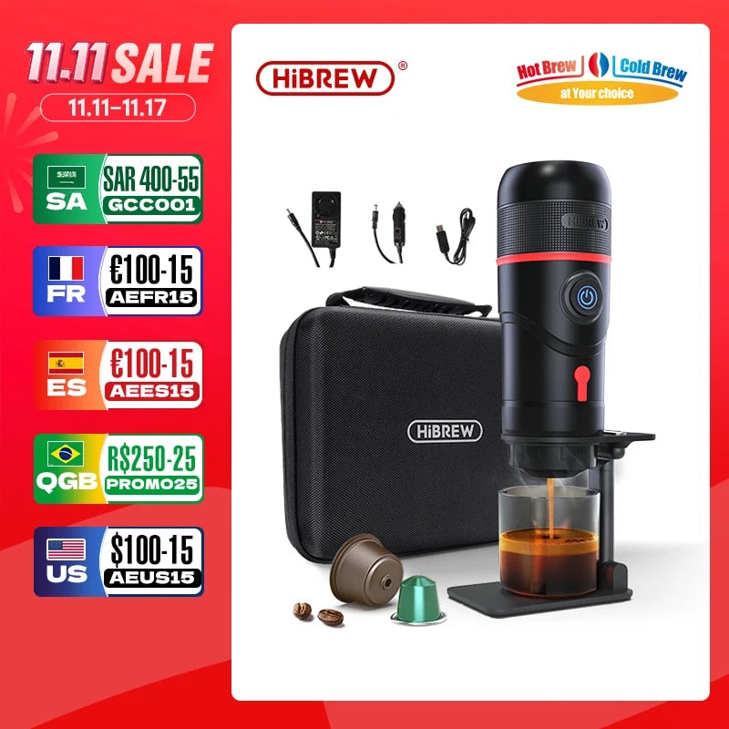 HiBREW Portable Coffee Machine for Car & Home,DC12V  Expresso Coffee Maker Fit image 1