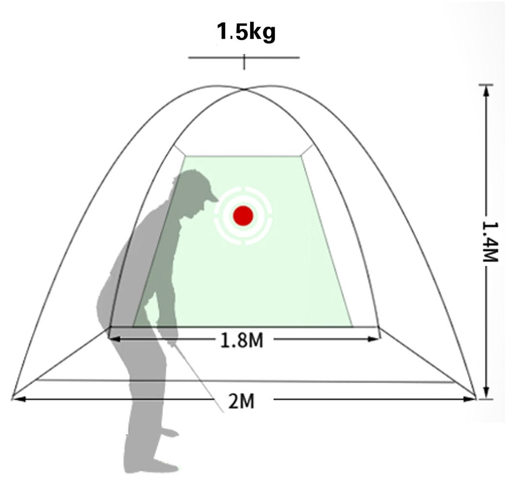 2M Golf Practice Net Tent Strike Cage Outdoor Indoor Grassland Mesh Mat  Garden image 7