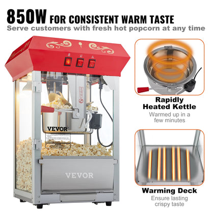 VEVOR 8/12Oz Electric Popcorn Maker Commercial Popper Machine  Automatic Corn C image 6