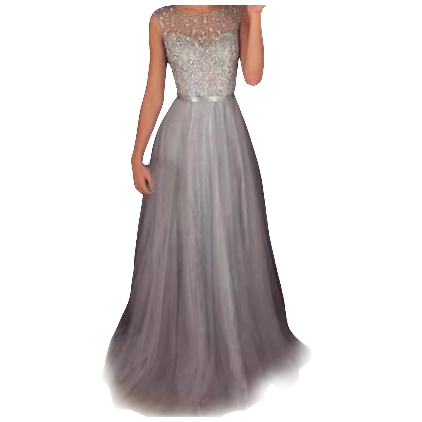 Women Formal Long Lace Dress Prom Evening Party Cocktail Bridesmaid Wedding Gow image 2