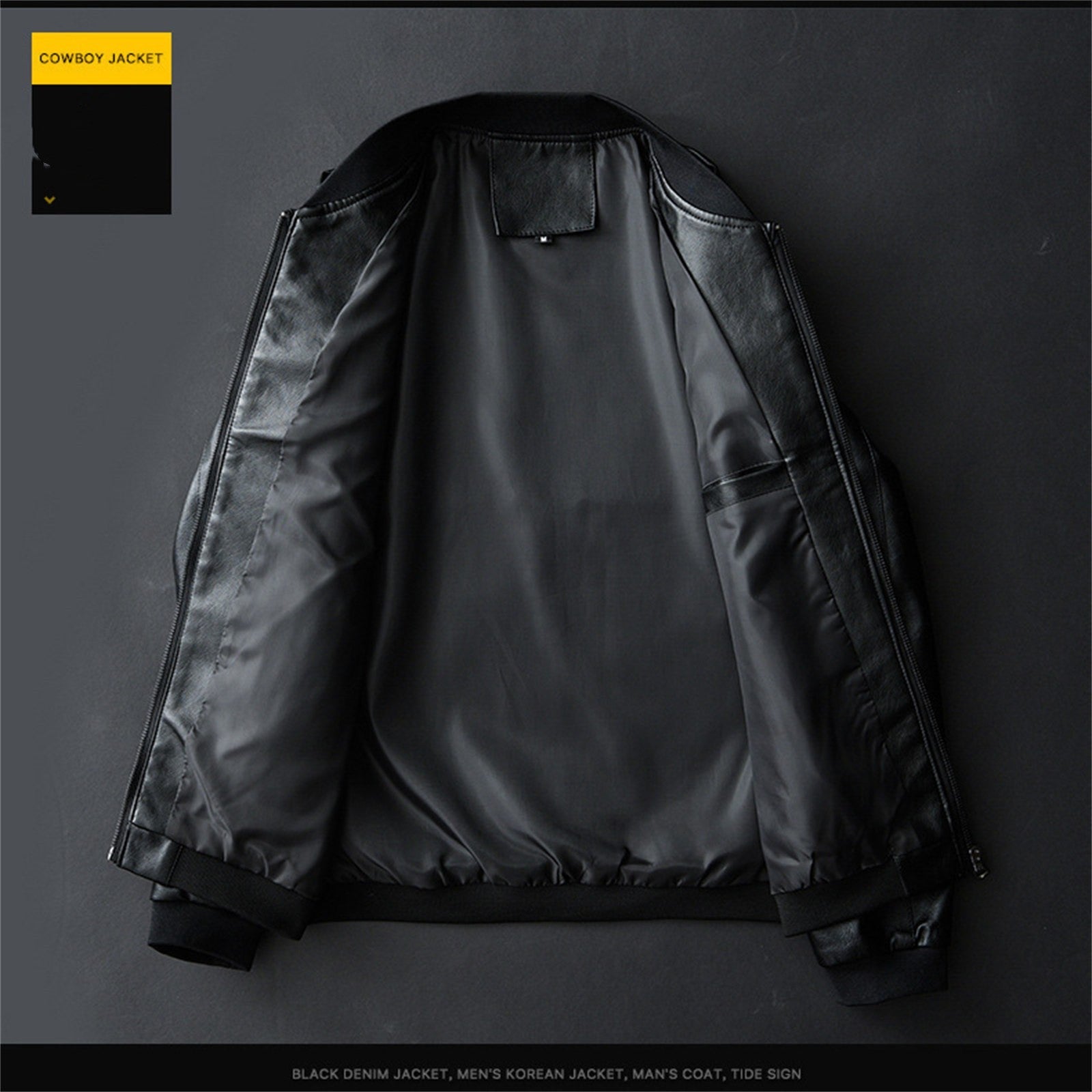 Men Autumn Pu Leather Jackets Outdoor Windproof  Zip Up Casual Sports Leather O image 6