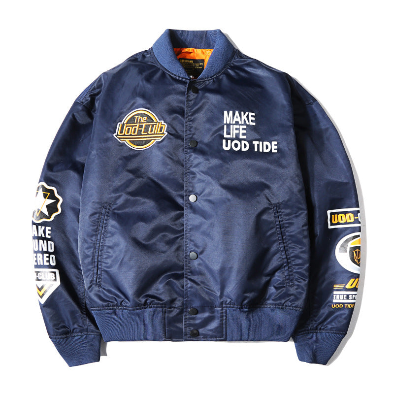 New Hip Hop Jacket Men High Quality Thick Army Navy Military Motorcycle Ma-1 Av image 1