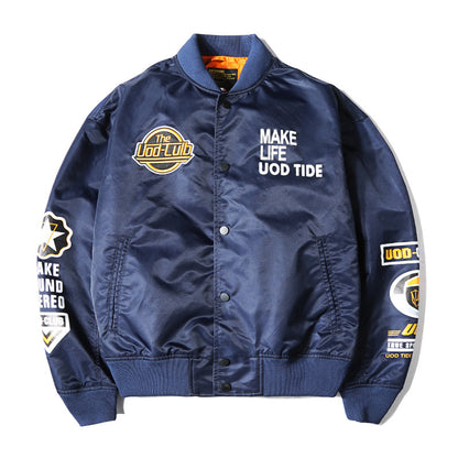 New Hip Hop Jacket Men High Quality Thick Army Navy Military Motorcycle Ma-1 Av image 1