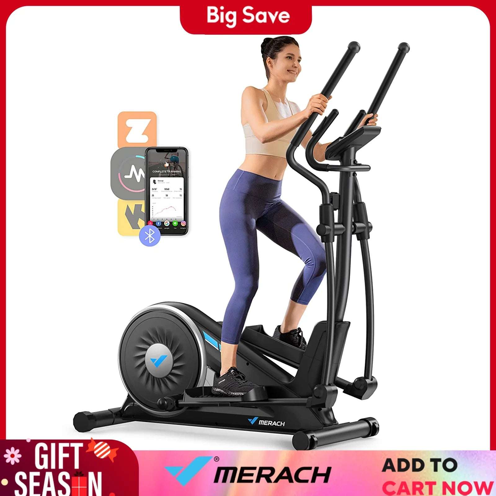 Elliptical Machine Elliptical Machine Home Hyper-Quiet Magnetic Drive System 16Levels Adjustable Resistance App