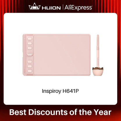 Huion Inspiroy 2 S H641P Graphics Tablets 6.3x3.9 Inch Digital Drawing Pen Tablet 6 Express Keys Support Android Mac Windows