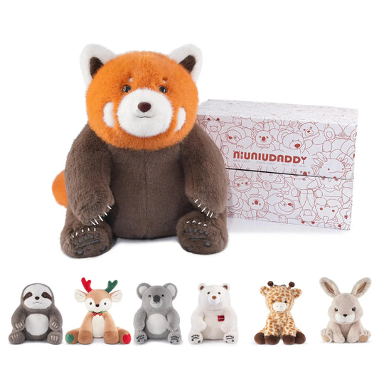 Niuniu Daddy 14" Red Panda Weighted Stuffed Animal 3.5LB Plush Pillow Toy for Kids Adults  Body Sleep Hug Gift for Birthday