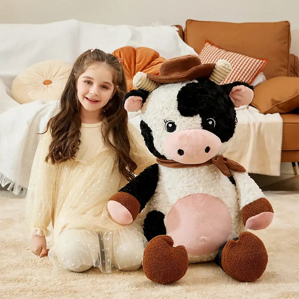 IKASA Giant Cow Stuffed Animal Plush Toy,30 "es Large Big Jumbo Soft Toys, Huge Size  Fluffy Plushy Fat Oversized Plushie