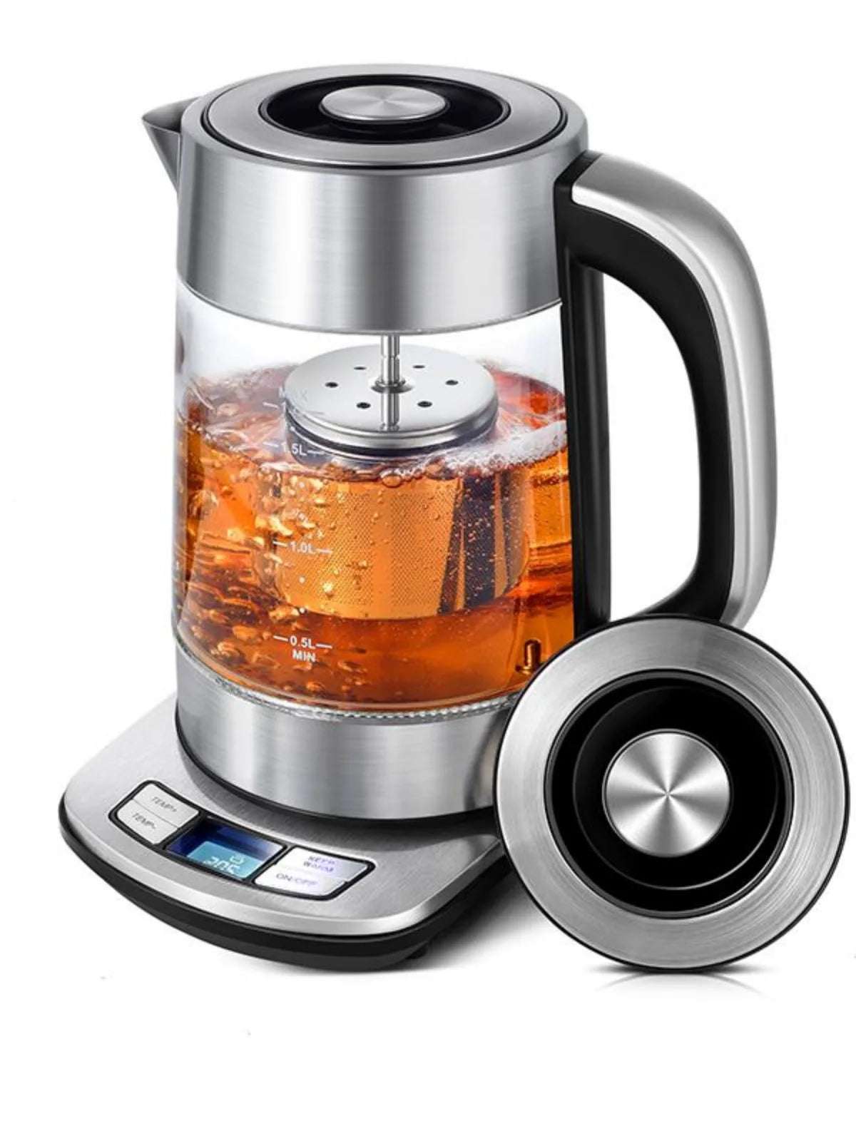 Electric Kettle Temperature Control - 1.7L Glass Tea Kettle Electric with Infuser, 60Min Keep Warm & Automatic Shut Off