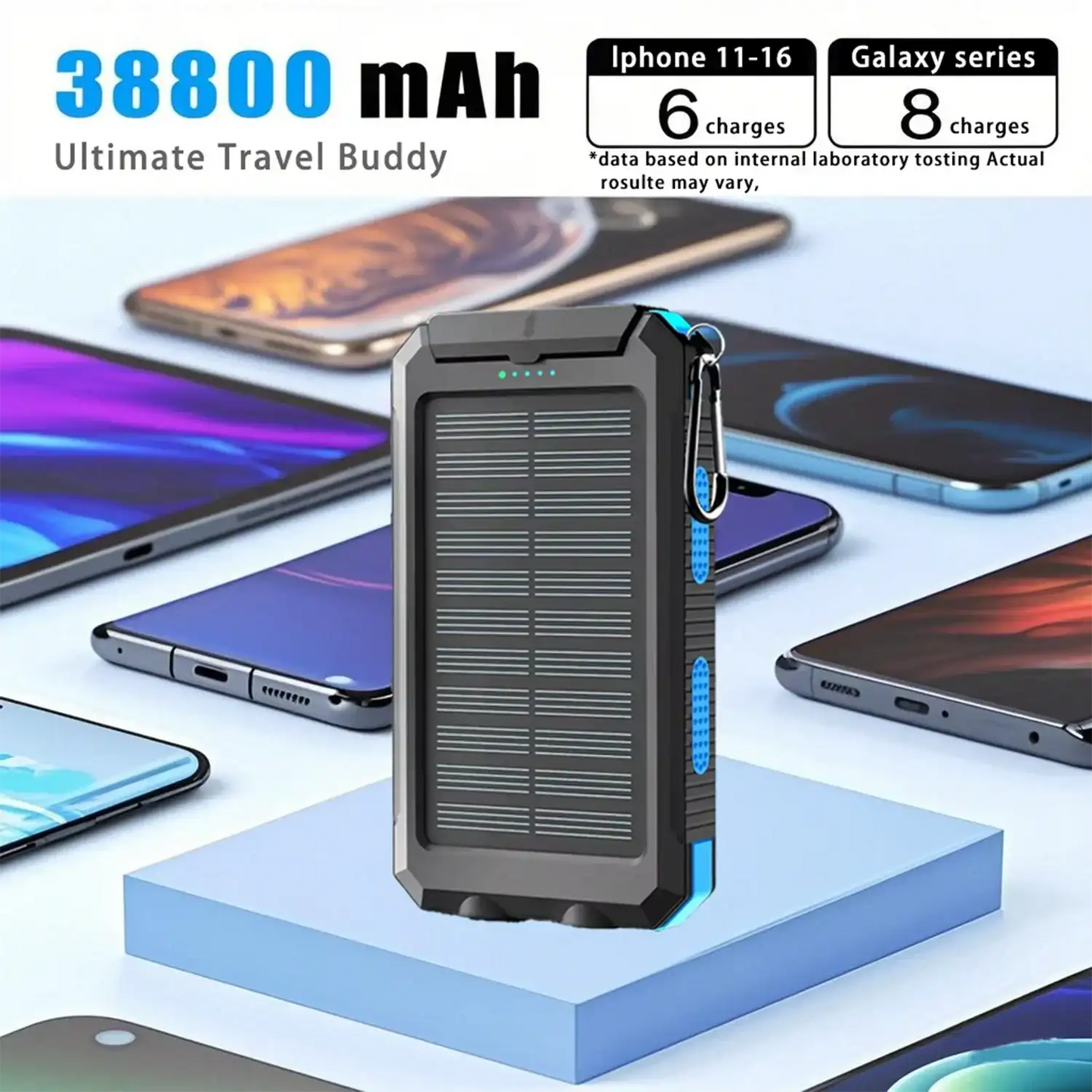 Waterproof Outdoor Solar Power Bank 38800Mah Dual Usb Travel Outdoor Solar Mobile Phone Charger Solar Power Banks For Camping