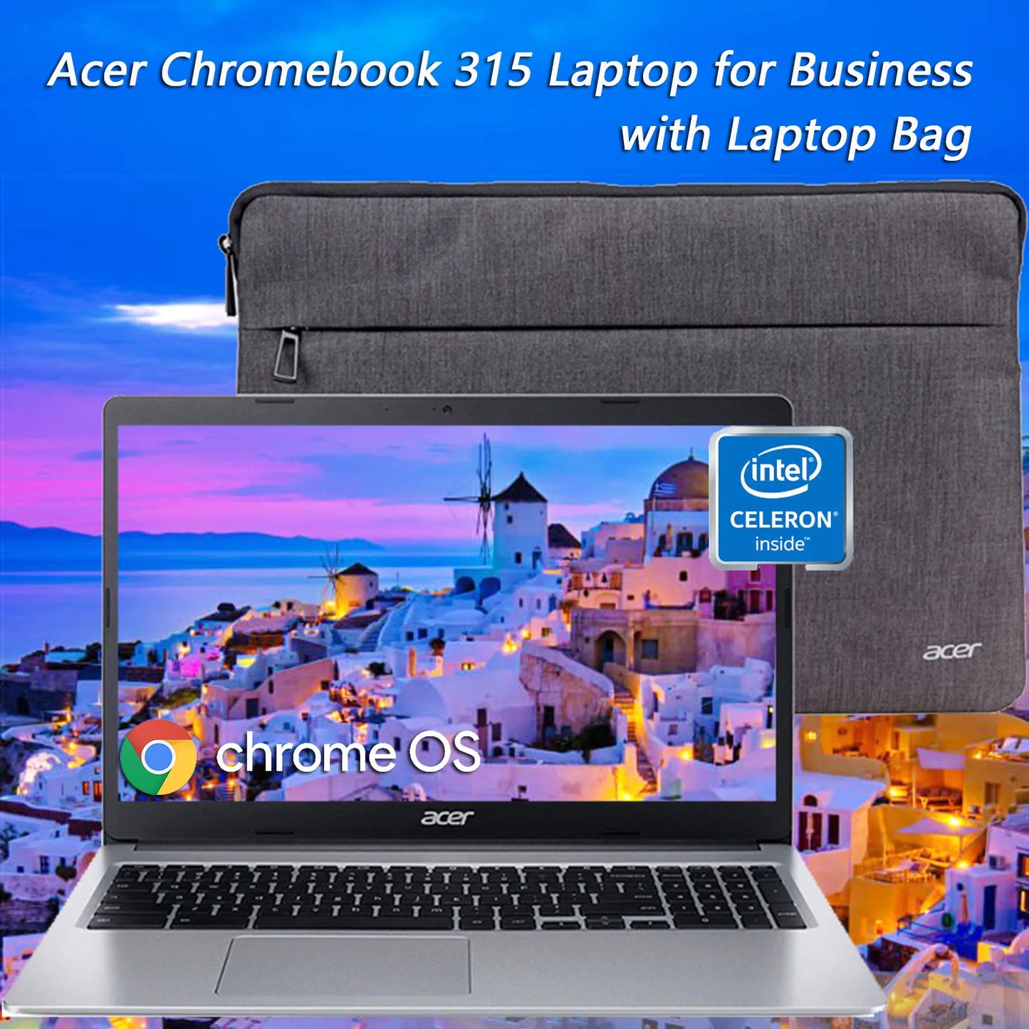 Acer Chromebook 315 Laptop For Business, 15.6" Hd Display, Intel Celeron N4020, 4Gb Ram 64Gb Emmc, Intel Uhd Graphics, Chrom Os