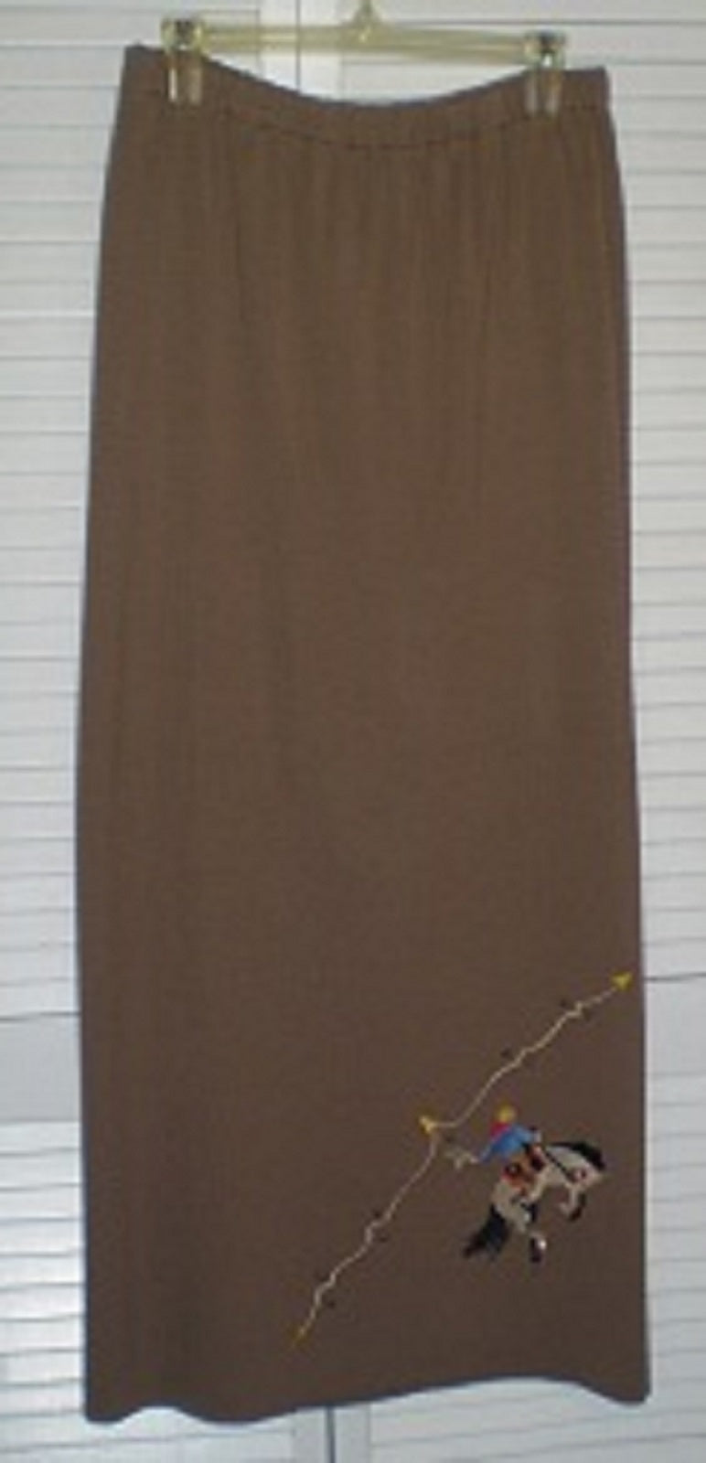 Aurora Women'skirt Knit Brown-Lite MIdi Length Horse Rider Size L