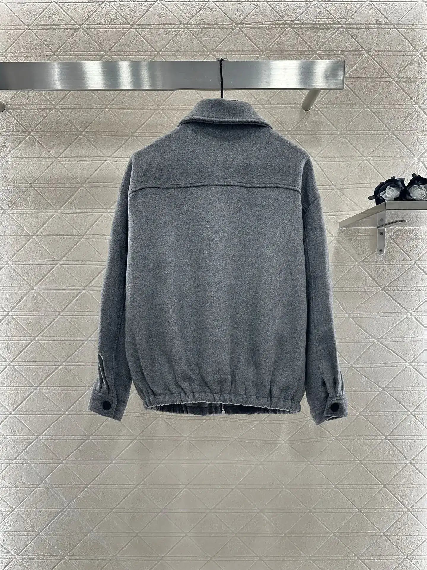 2025 Autumn New Product Women Collar Woolen Coat Zipper Open 399