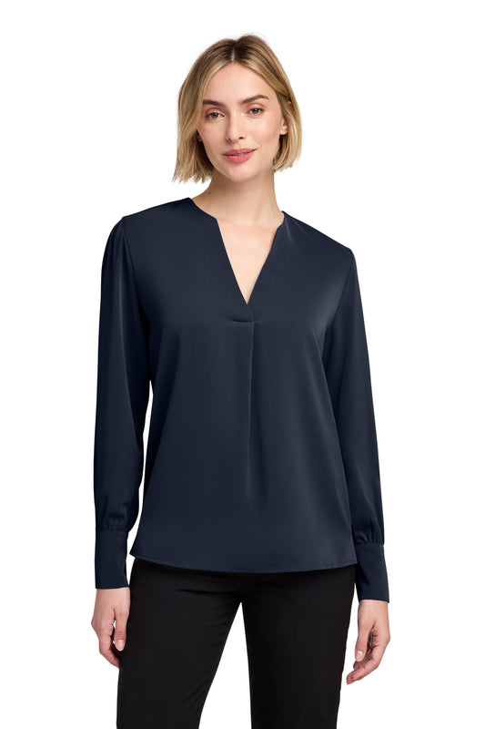 Brooks Brothers Women's Open-Neck Satin Blouse BB18009