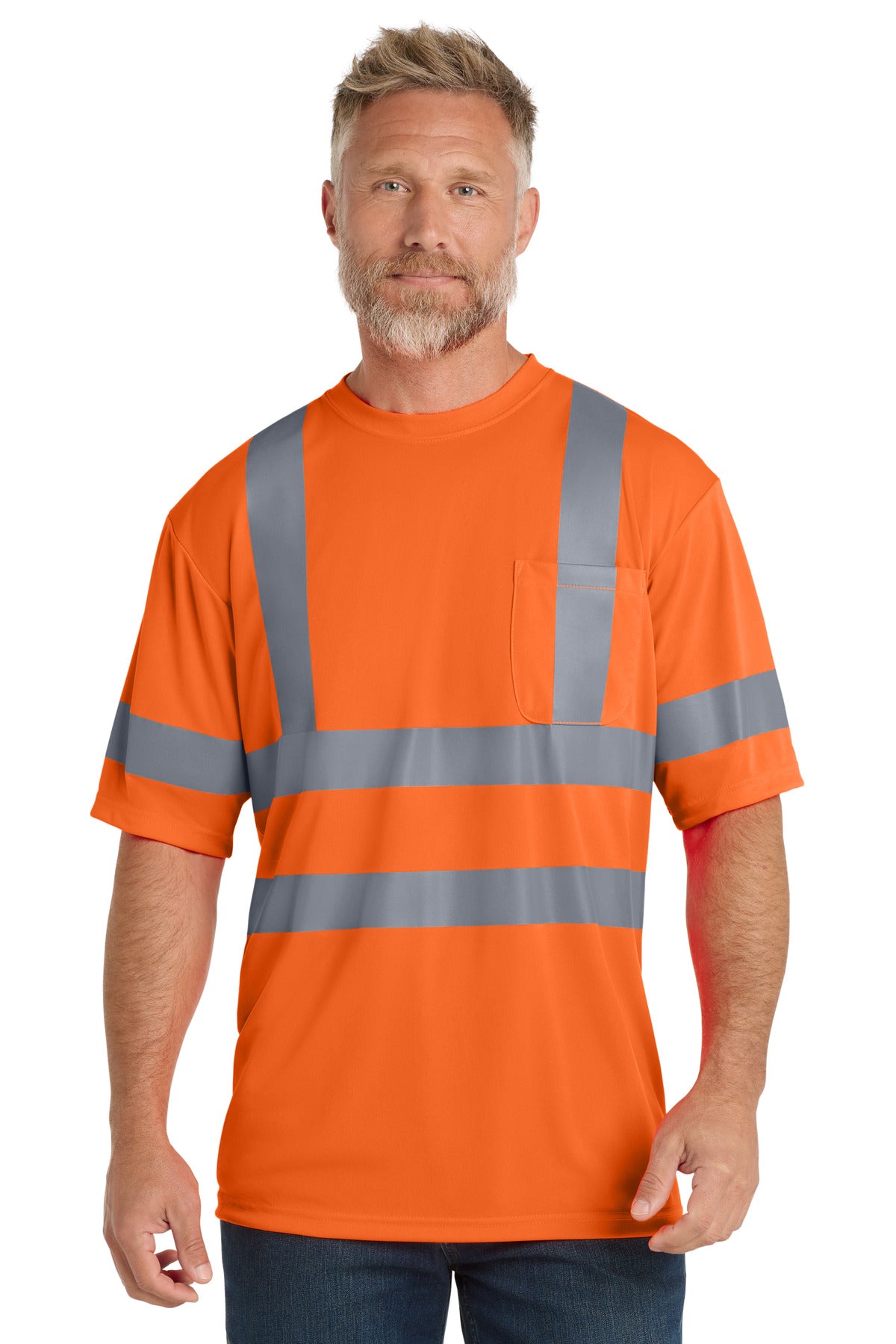 CornerStone ANSI 107 Class 3 Short Sleeve Snag-Resistant Reflective T-Shirt. CS408