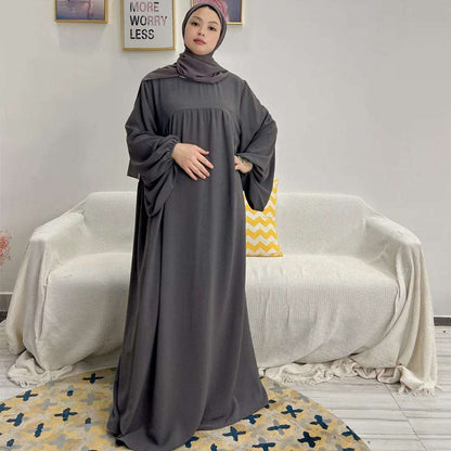 Loriya Wholesale Closed Abaya Women Clothing Islamic  Dubai Pakistan Plus Size Black Abaya Women Muslim Dress