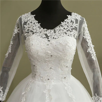 Bridal Ball Gown V Neck Wedding Dress Customized Vestido De Novia Prin