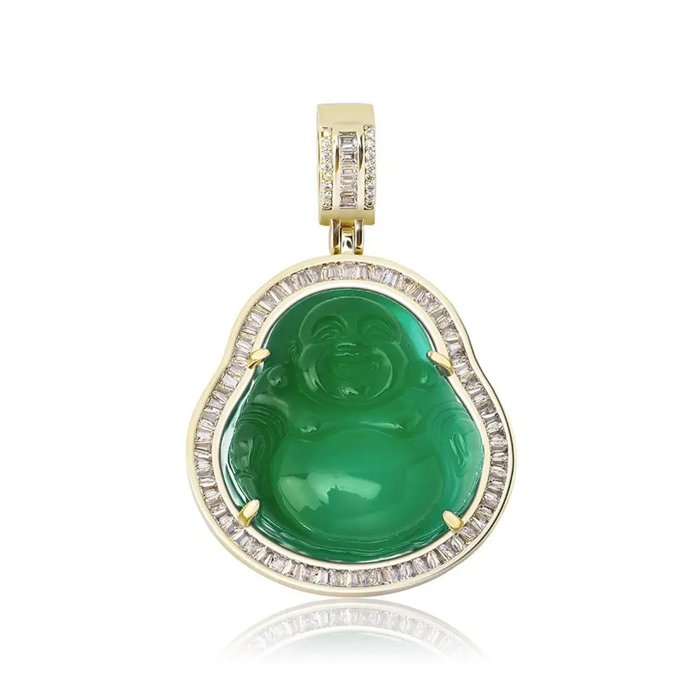Topgrillz Blue/Red/Pink/Green Buddha Pendant Iced Out Cubic Zirconia Pendant Necklace Hip Hop Fashion Jewelry For Gift
