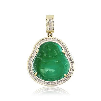 Topgrillz Blue/Red/Pink/Green Buddha Pendant Iced Out Cubic Zirconia Pendant Necklace Hip Hop Fashion Jewelry For Gift