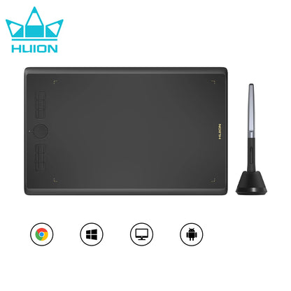 Huion Graphics Tablets H420X H580X H610X Portable Pen Tablets Digital Drawing Design Animation Artist Board Android Os Supported